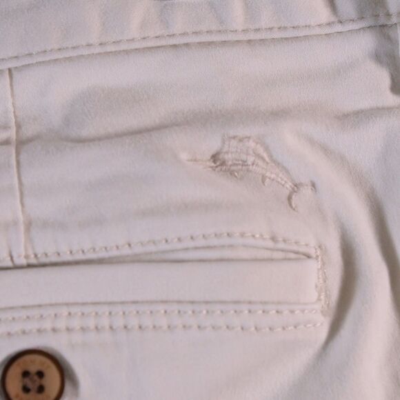Tommy Bahama Chino Shorts Men's 35 White Cotton Tencel Mid Rise - Picture 3 of 9
